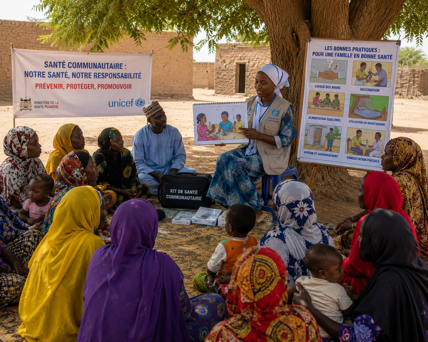 Community health group session, Chad