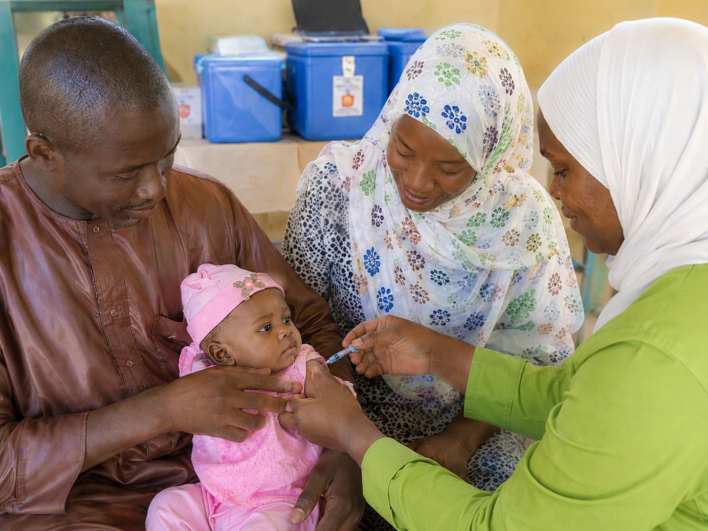 père et fille vaccination