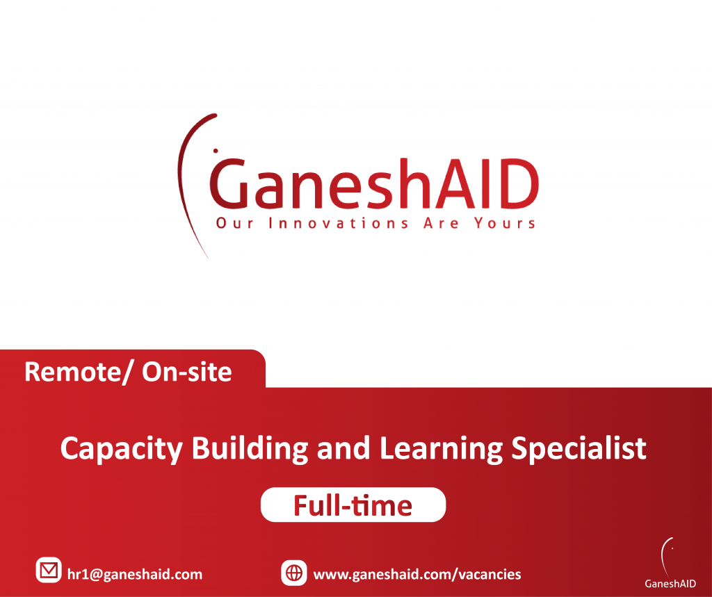Capacity Building and Learning Specialist (Remote/ On-site)