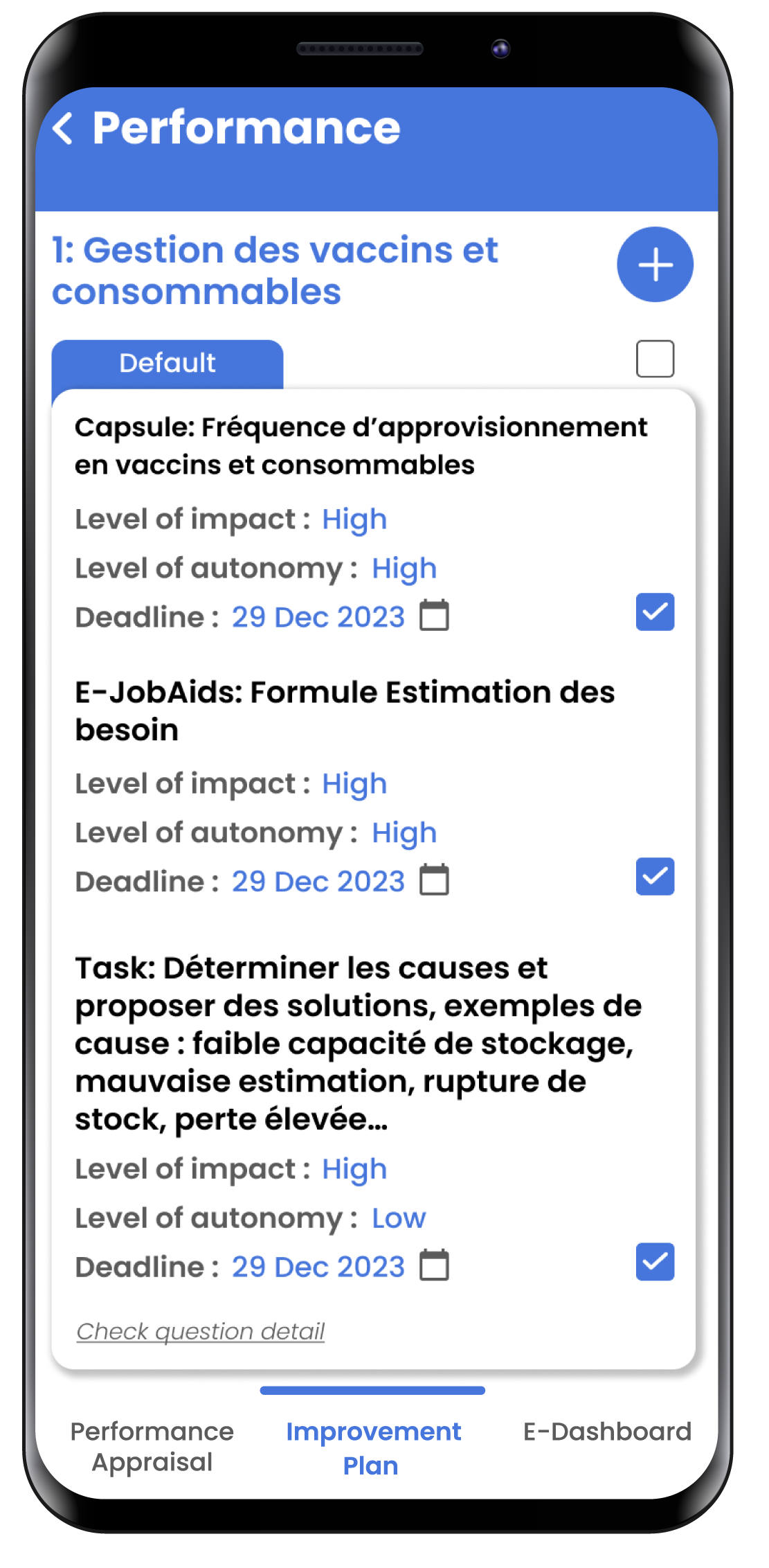 GaneshAID Smart Solution - C2P - Improvement plan screen